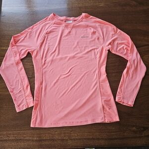 Columbia Womens Pink Long Sleeve Running Top Size Meduim Omni Wic Breathable